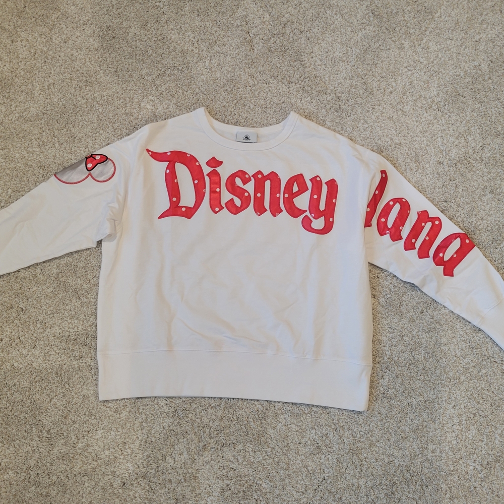 Disney White Sweatshirt with Minnie Mouse Accents